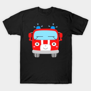 Cute Kids Fire Truck T-Shirt